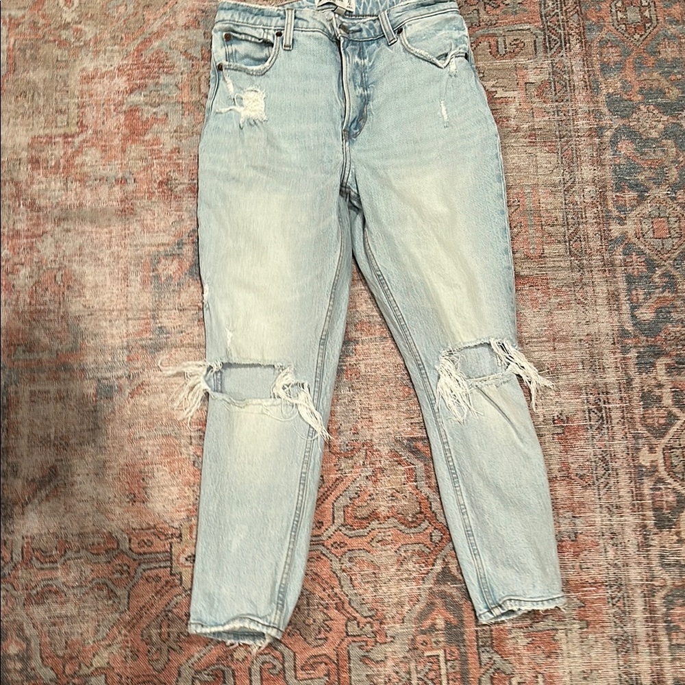 Abercrombie Skinny High Rise Light Blue Curve Love Jeans 27 Short